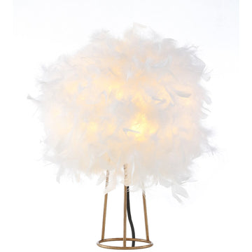 Stork 16" Feather Metal LED Table Lamp - JONATHAN Y